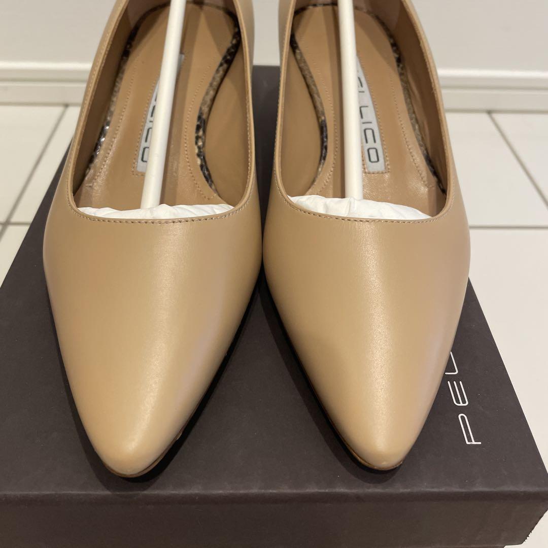 【新品未使用】PELLICOペリーコ　パイソン柄ヒールベージュパンプス　36