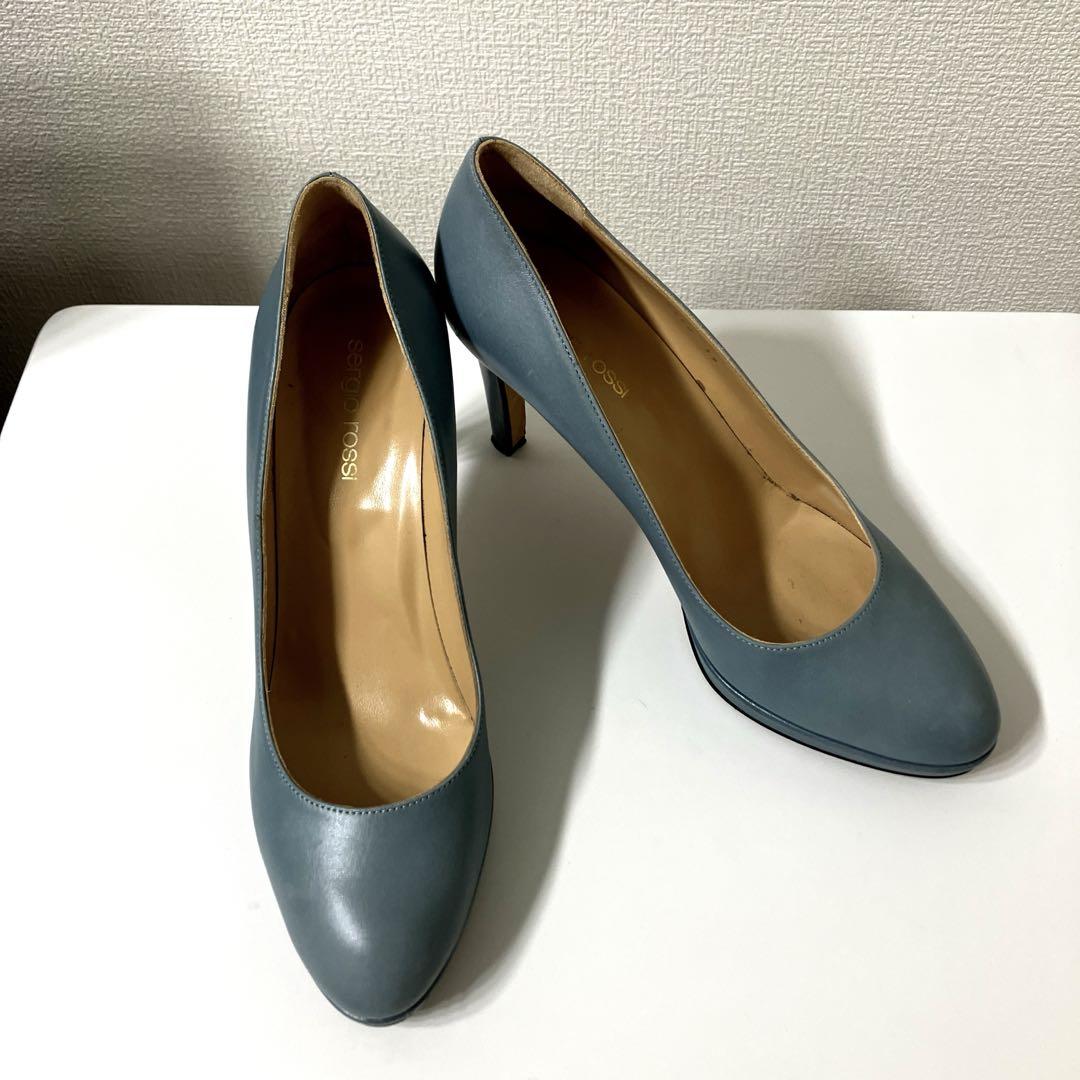 SERGIOROSSIライトブルーハイヒール 正規品　サイズ39 イタリア製