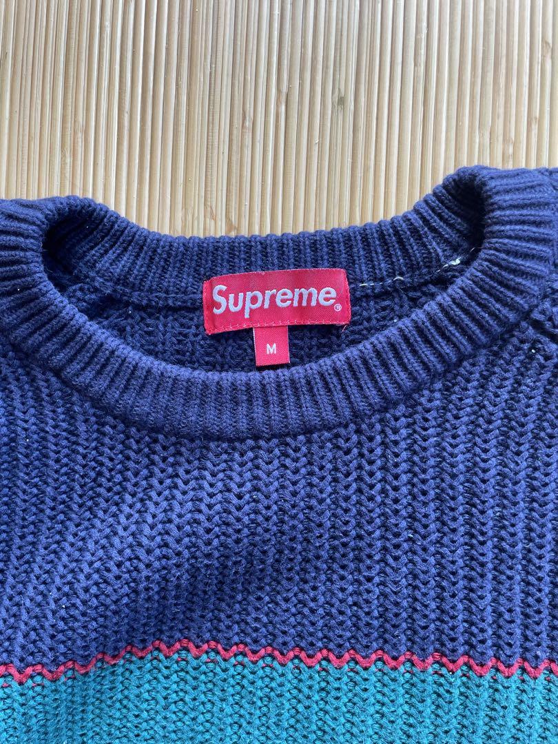 Supreme ストライプ編みニットセーター Supreme ストライプ ニットセーター M
