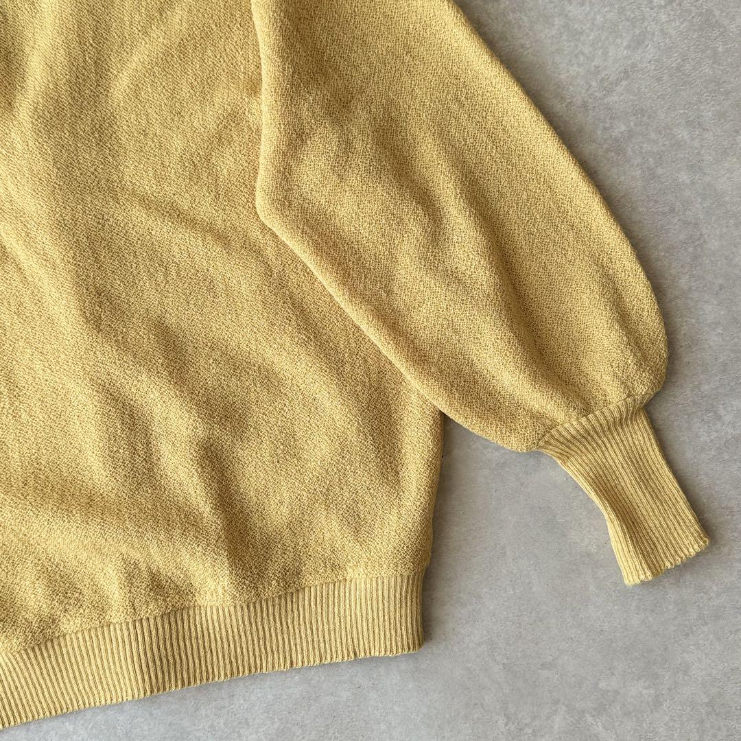 60s TOWNE AND KING 貝ボタン vintageカーディガン山吹色