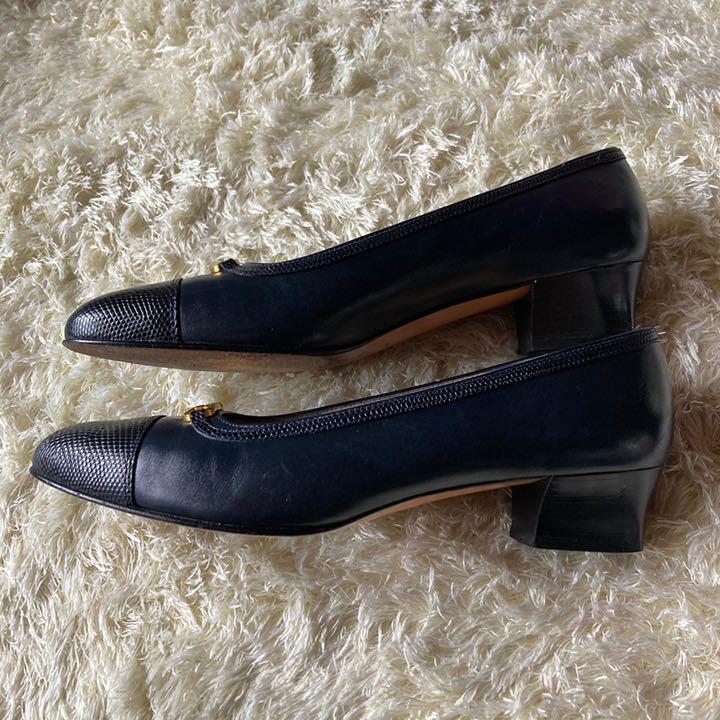 格安日本製 ♡美品 ガンチーニ ネイビー レザー nXwvF-m12644656968 Ferragamo フェラガモ 24.5 HOTSALE