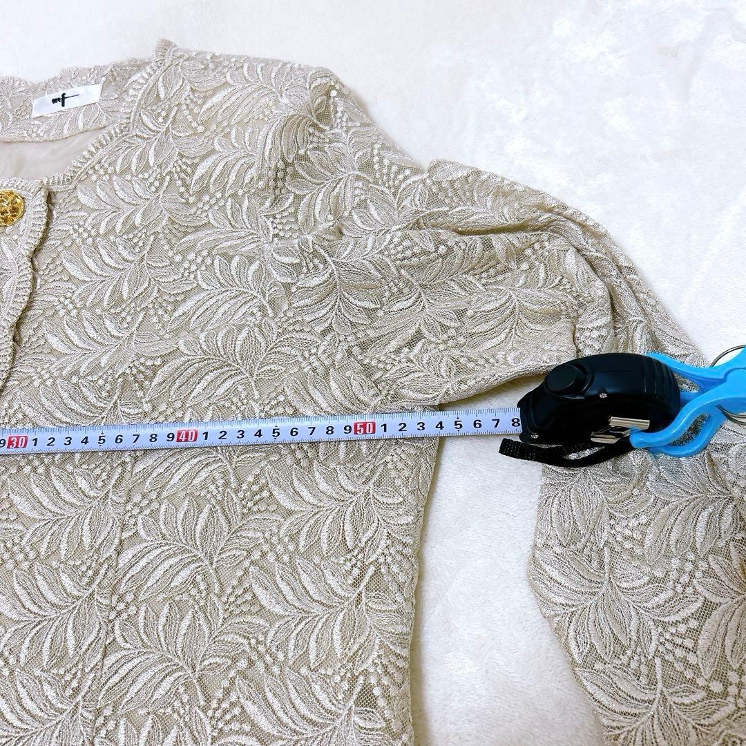 【新品】大きいサイズ レースジャケット 昭和レトロ 襟なし 金ボタン 日本製LL 【新品】大きいサイズ レースジャケット 昭和レトロ 襟なし 金ボタン 日本製LL