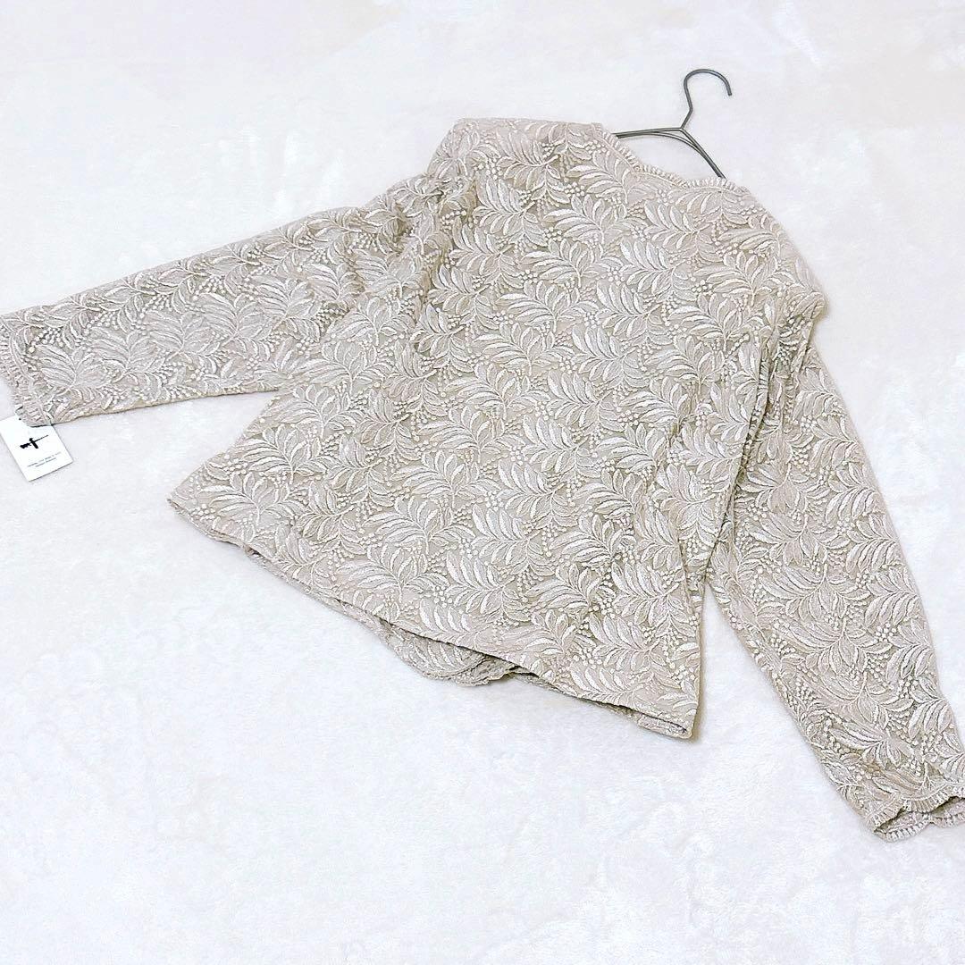 【新品】大きいサイズ レースジャケット 昭和レトロ 襟なし 金ボタン 日本製LL 【新品】大きいサイズ レースジャケット 昭和レトロ 襟なし 金ボタン 日本製LL