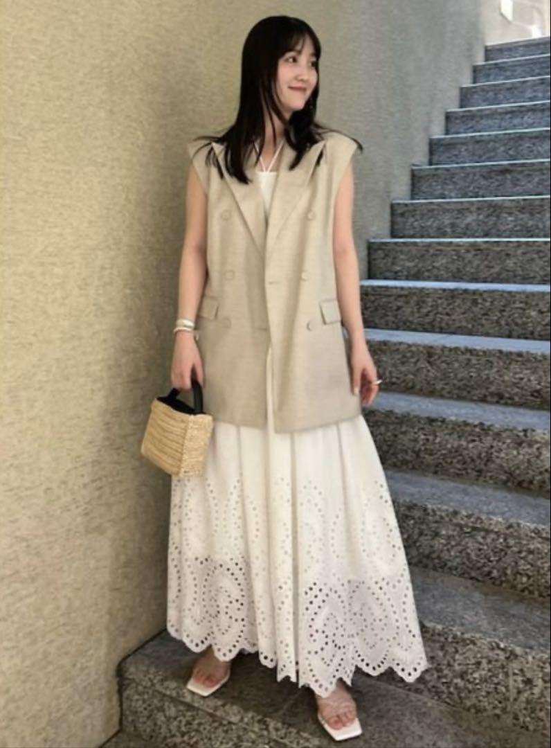 新品 フレイアイディー ピークドラペルスリーブレスダブル