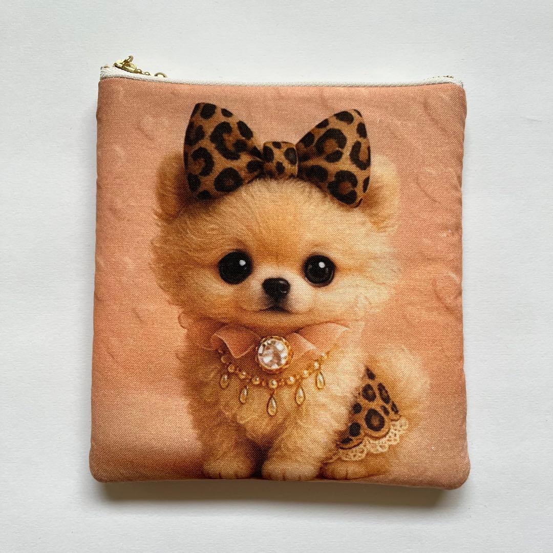 ハンドメイド　ポメラニアン　ポーチ