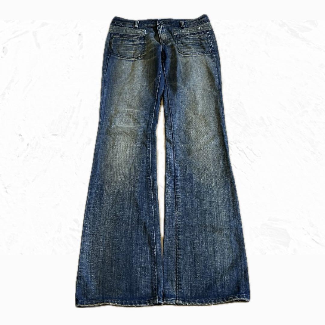 フレアデニム　後染め　ブーツカット DIESEL フレア ブーツカット 色落ち 色褪せ バギー y2k 00s