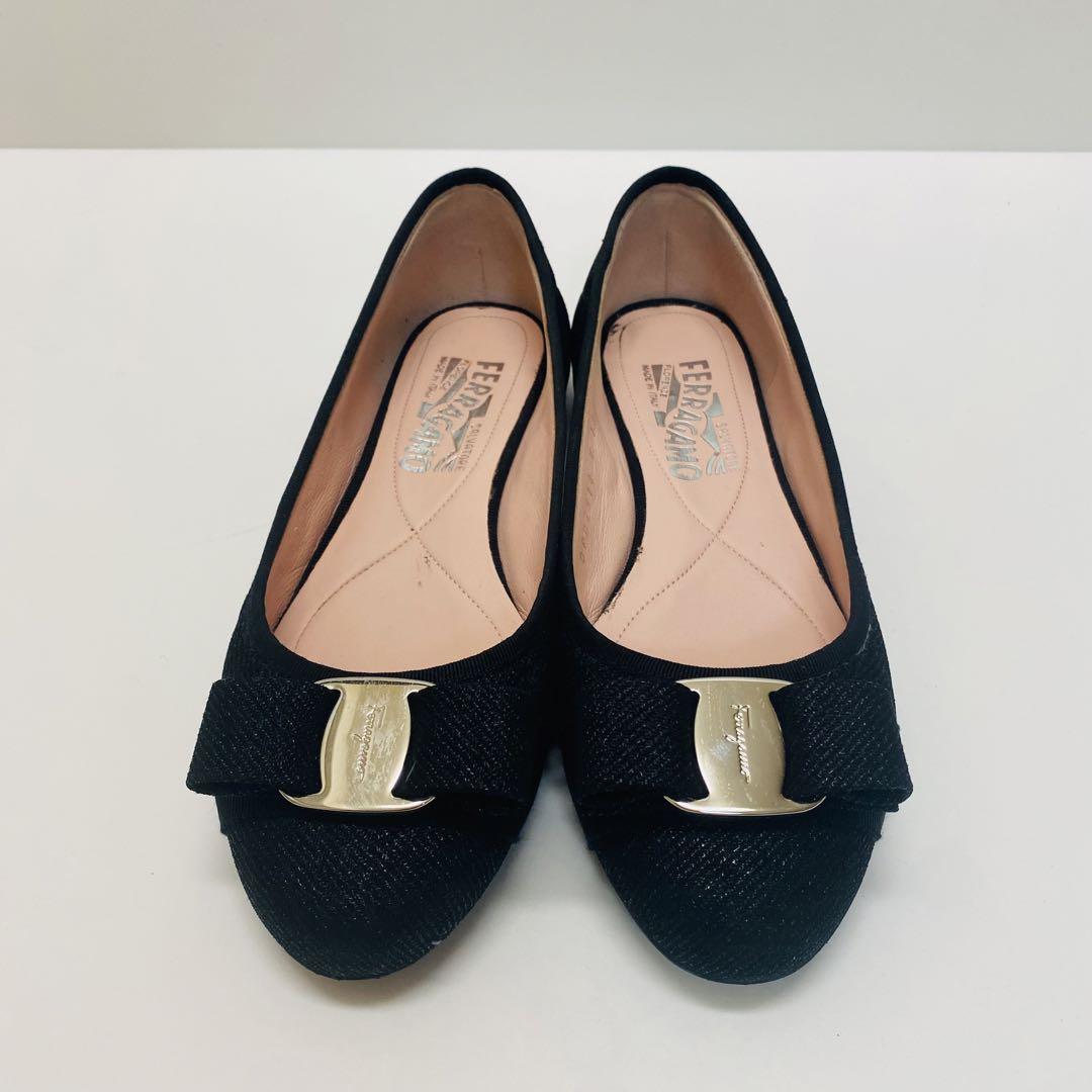 美品♡サルヴァトーレフェラガモ ヴァリナ ヴァラ バレエシューズ ツイード
