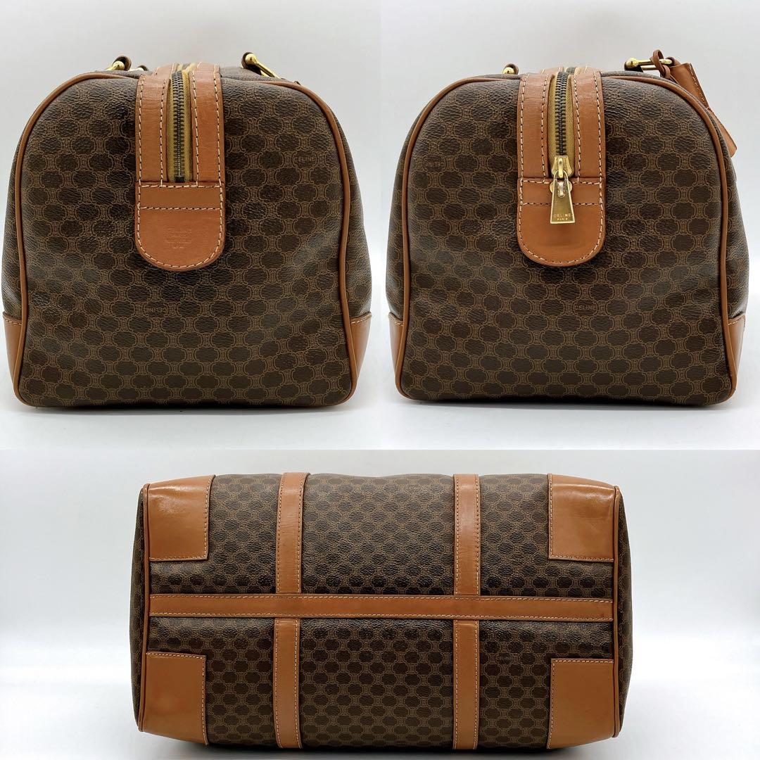 (*)様 【CELINE】ボストンバッグ　マカダム柄　ゴールド金具　ブラウン　セ CELINE◇ボストンバッグ/ブラウン/総柄/オールドセリーヌ