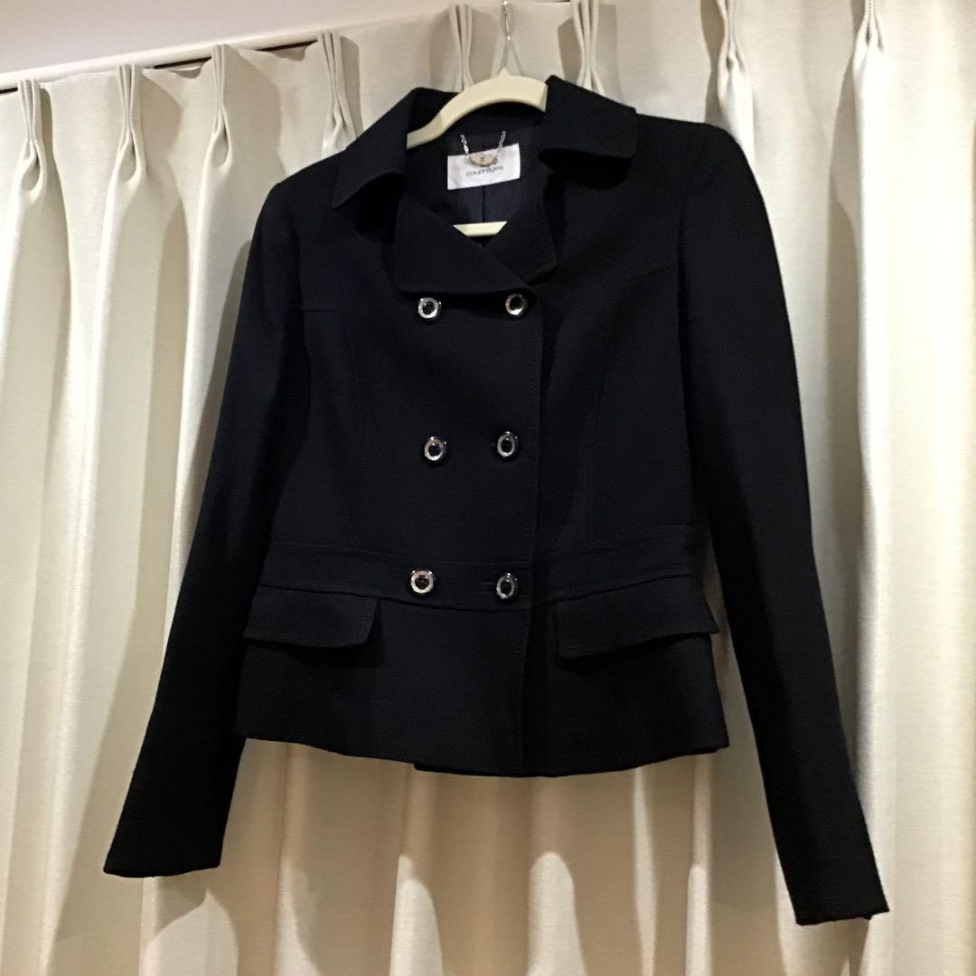 【クレージュ】美品 ブラック ダブルブレストショートジャケット