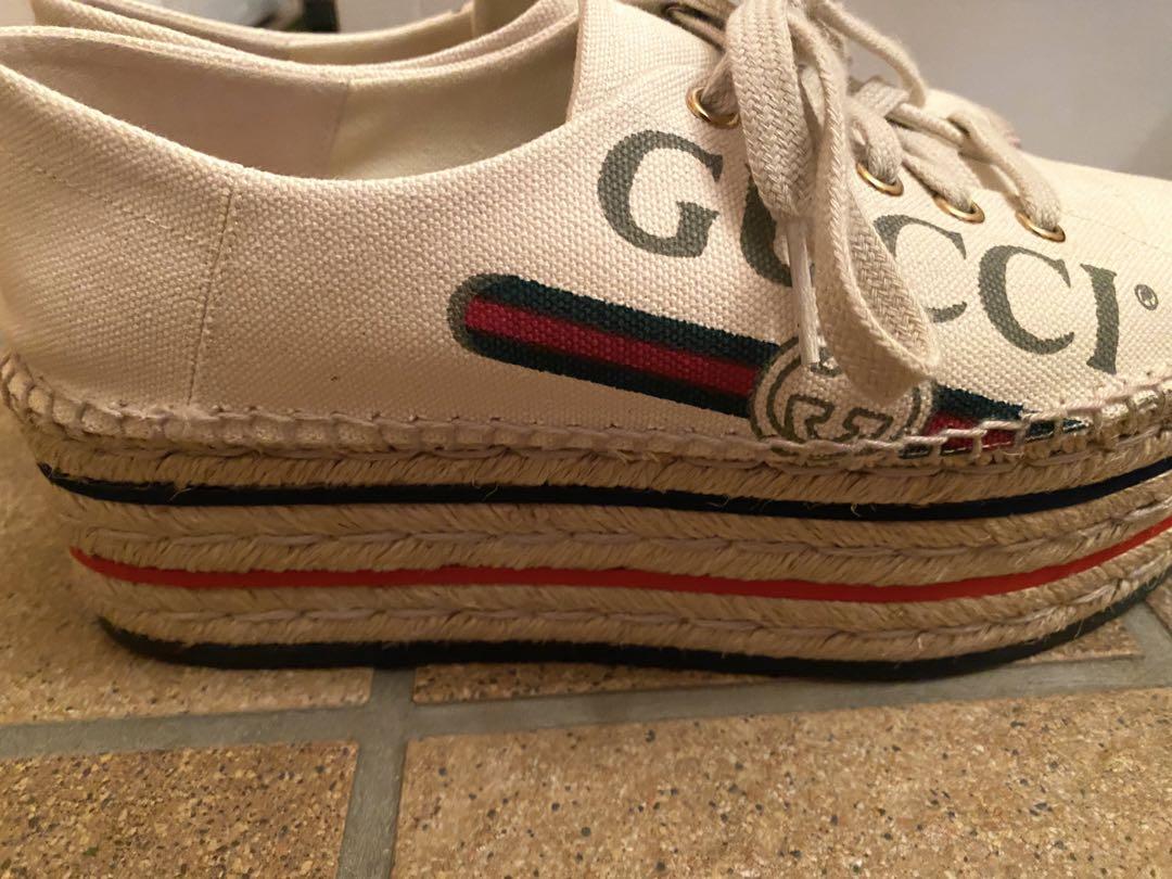 GUCCI 厚底 スニーカー 靴 エスパドリーユ 製品保証 munkel.cr