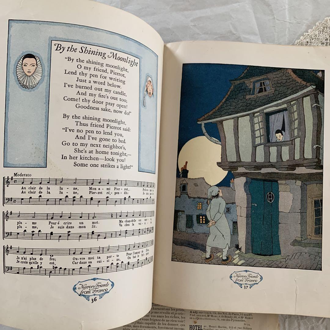ちょい難1927年アンティーク愛らしい挿絵の絵本　洋書　古書ジャンクジャーナルに