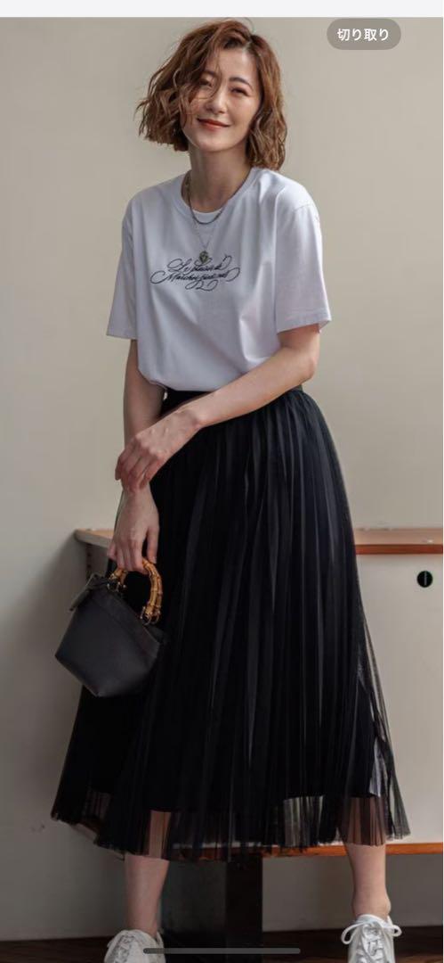 着用1回】23区大きいサイズ 刺繍Tシャツ（自由区組曲