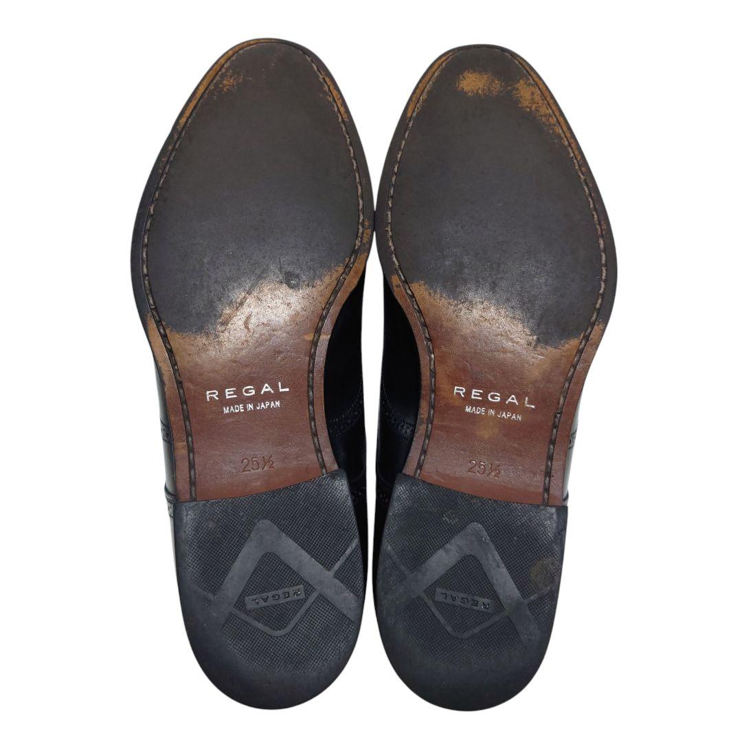 REGAL リーガル ウィングチップ 外羽根 08AR レザー 黒 25.5 REGAL リーガル ウィングチップ 外羽根 08AR レザー 黒 25.5
