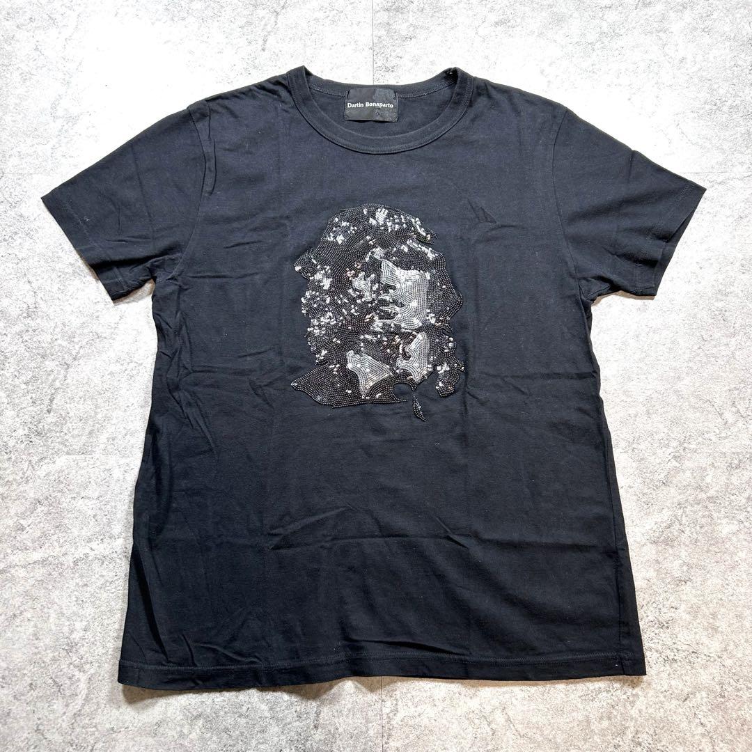 00s/DartinBonaparto/スパンコールTシャツ/Y2K お兄系 黒