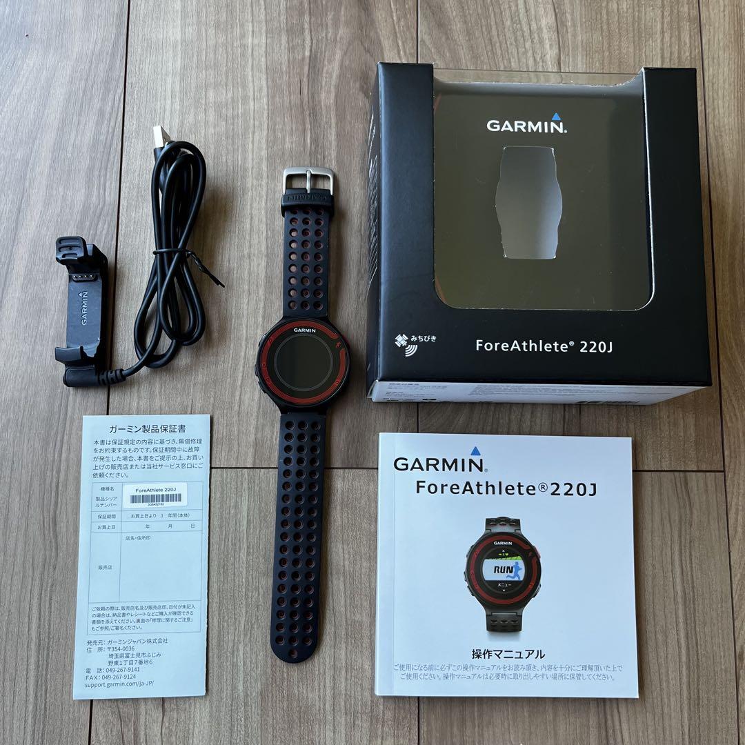 GARMIN - ForeAthlete® 220J　レッド　GARMIN【中古】 GARMIN ForeAthlete 220Jレッド 充電ケーブル ガーミン - メルカリ