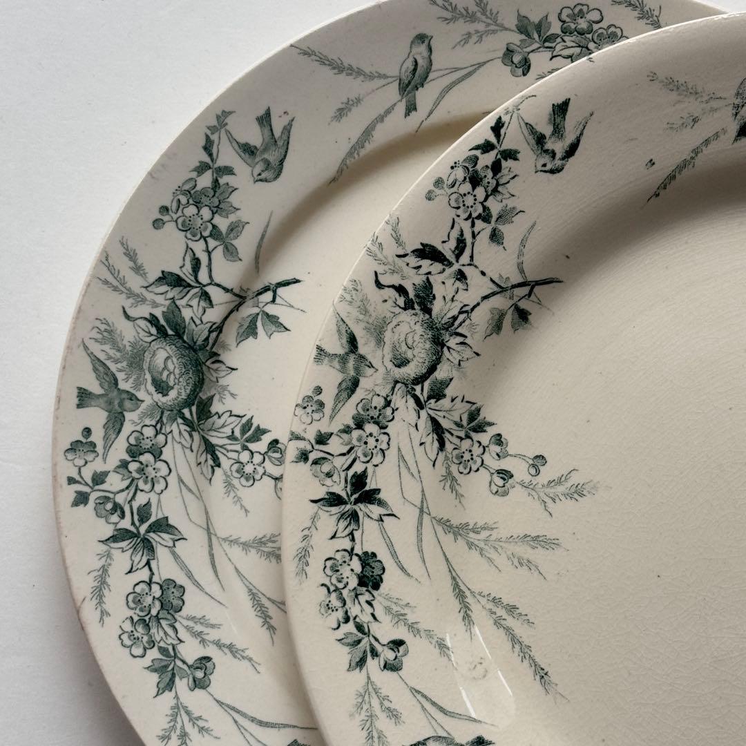 ④ フランスアンティーク クレイユモントロー リノット Limotte グリーン ④ フランスアンティーク クレイユモントロー リノット Limotte グリーン