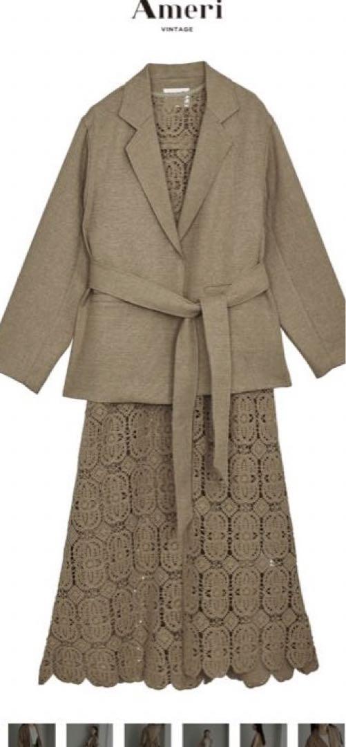 Ameri VINTAGE - CROCHET LIKE JACKET SET COAT ジレのみの通販