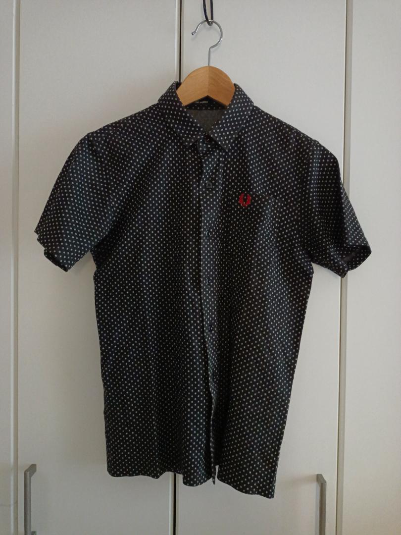 FRED PERRY 半袖シャツ S 黒 ドット柄 - メルカリ