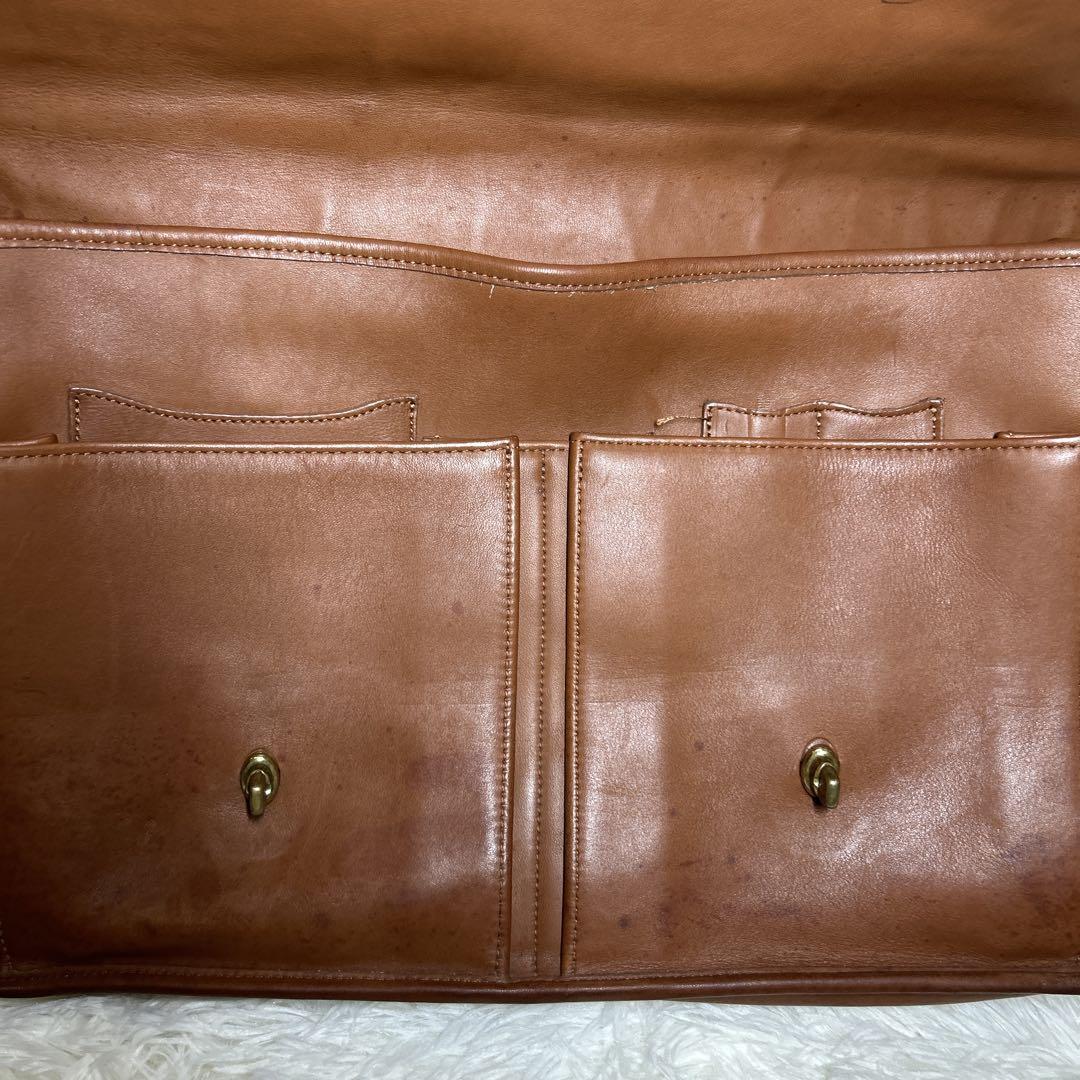 【美品】COACH ビジネスバッグ 2way 大容量 90s レザー ブラウン