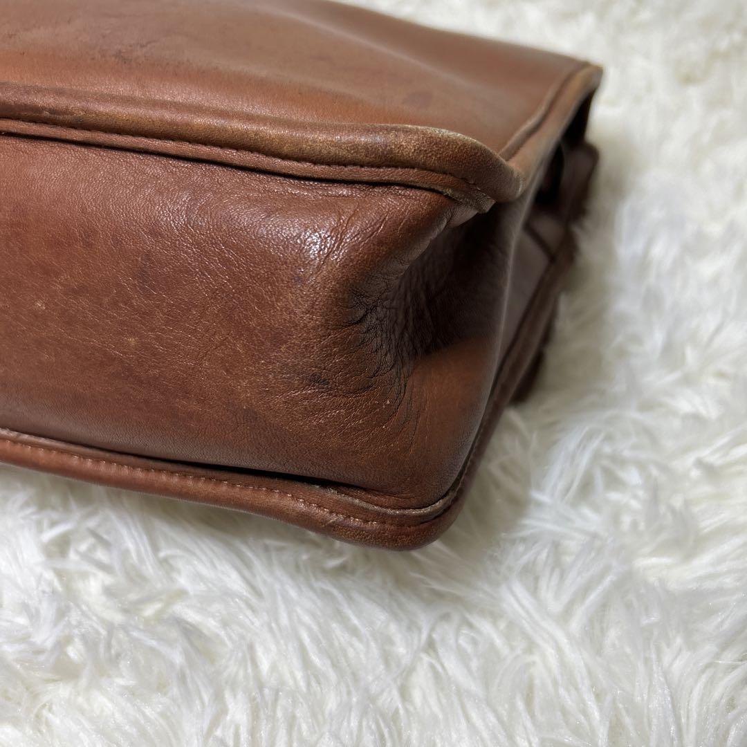 【美品】COACH ビジネスバッグ 2way 大容量 90s レザー ブラウン