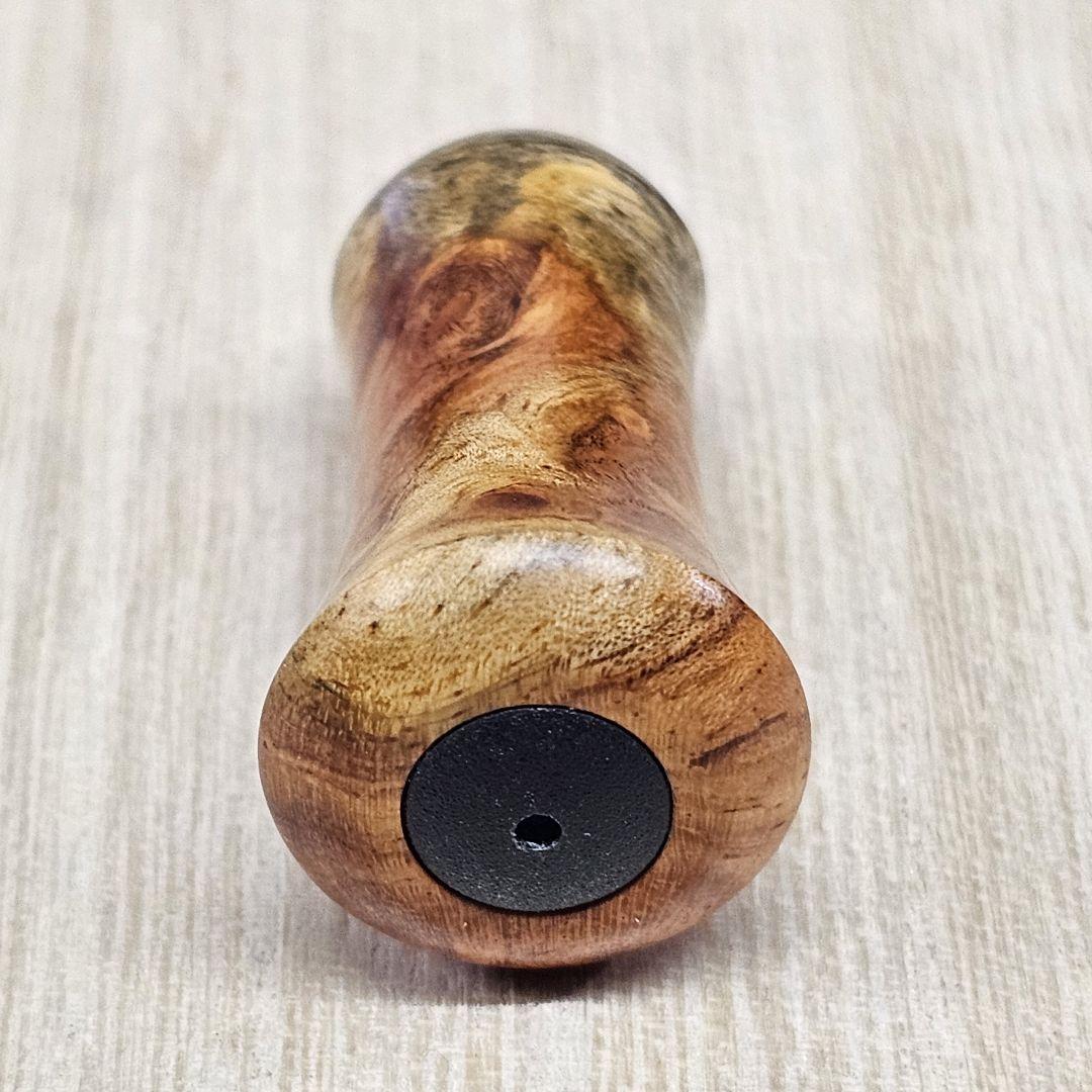 花梨瘤(紅白青)」手作り木製ウッドハンドルノブ／シマノA