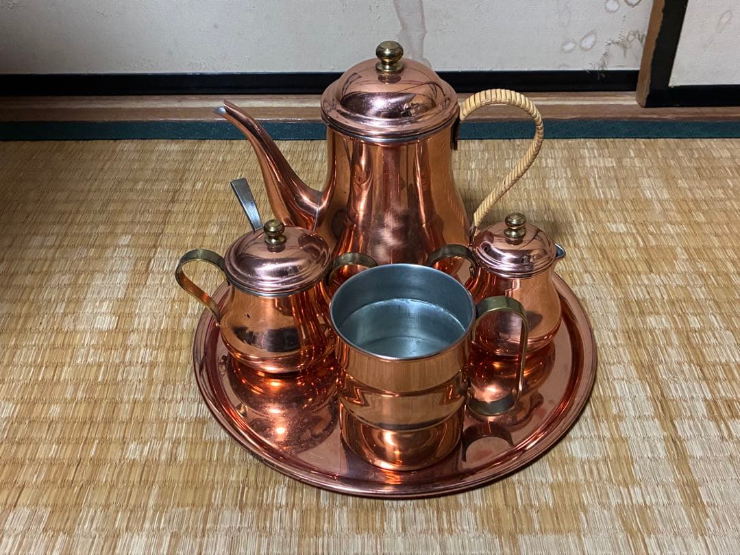 銅製 コーヒーポットセットやや傷や汚れあり
