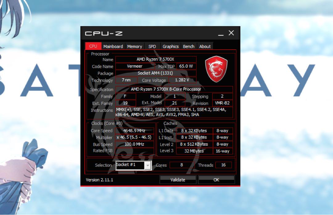 Ryzen7 5700X +マザーボード+32GBメモリセット
