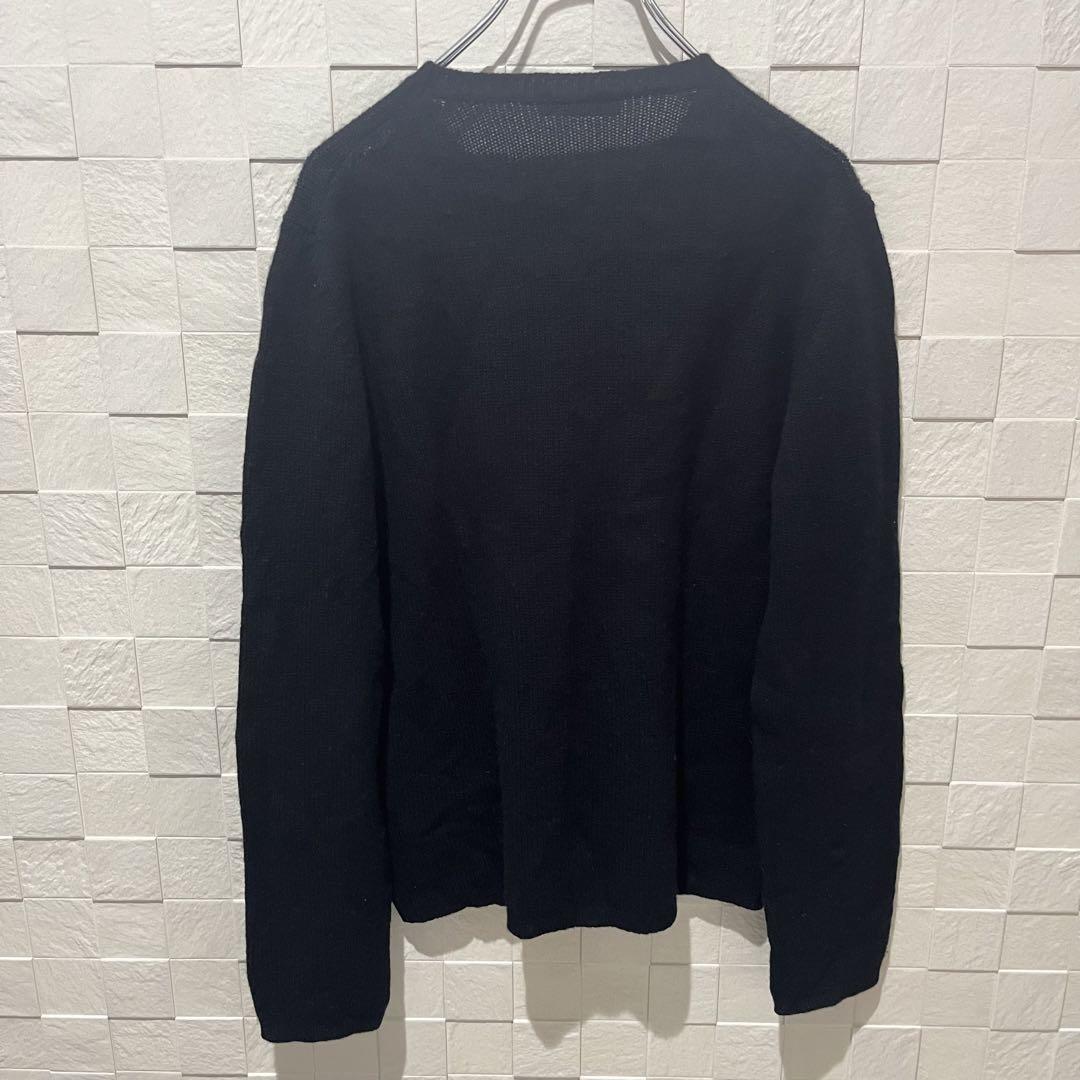 【希少】PRADA カシミヤ100% ニット　48 黒　ラウンドネック