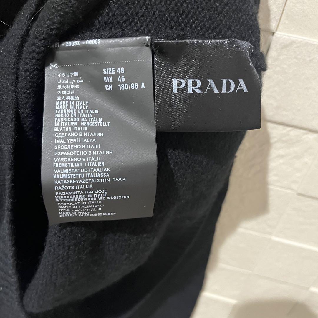 【希少】PRADA カシミヤ100% ニット　48 黒　ラウンドネック