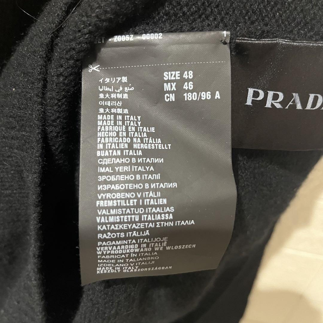 【希少】PRADA カシミヤ100% ニット　48 黒　ラウンドネック
