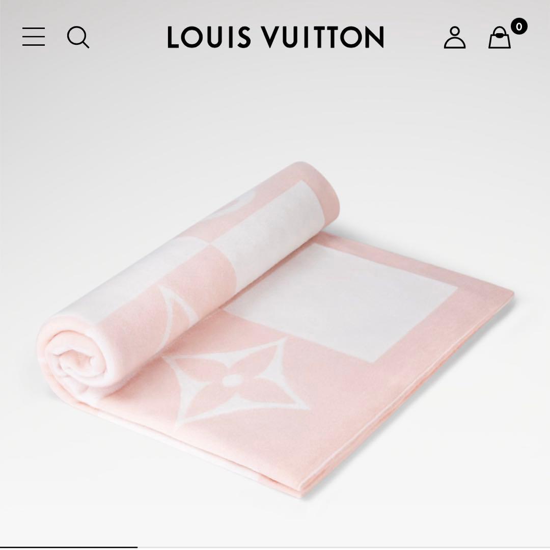 Louis Vuitton ニット ブランケット ピンク 約90x110cmLOUIS VUITTON