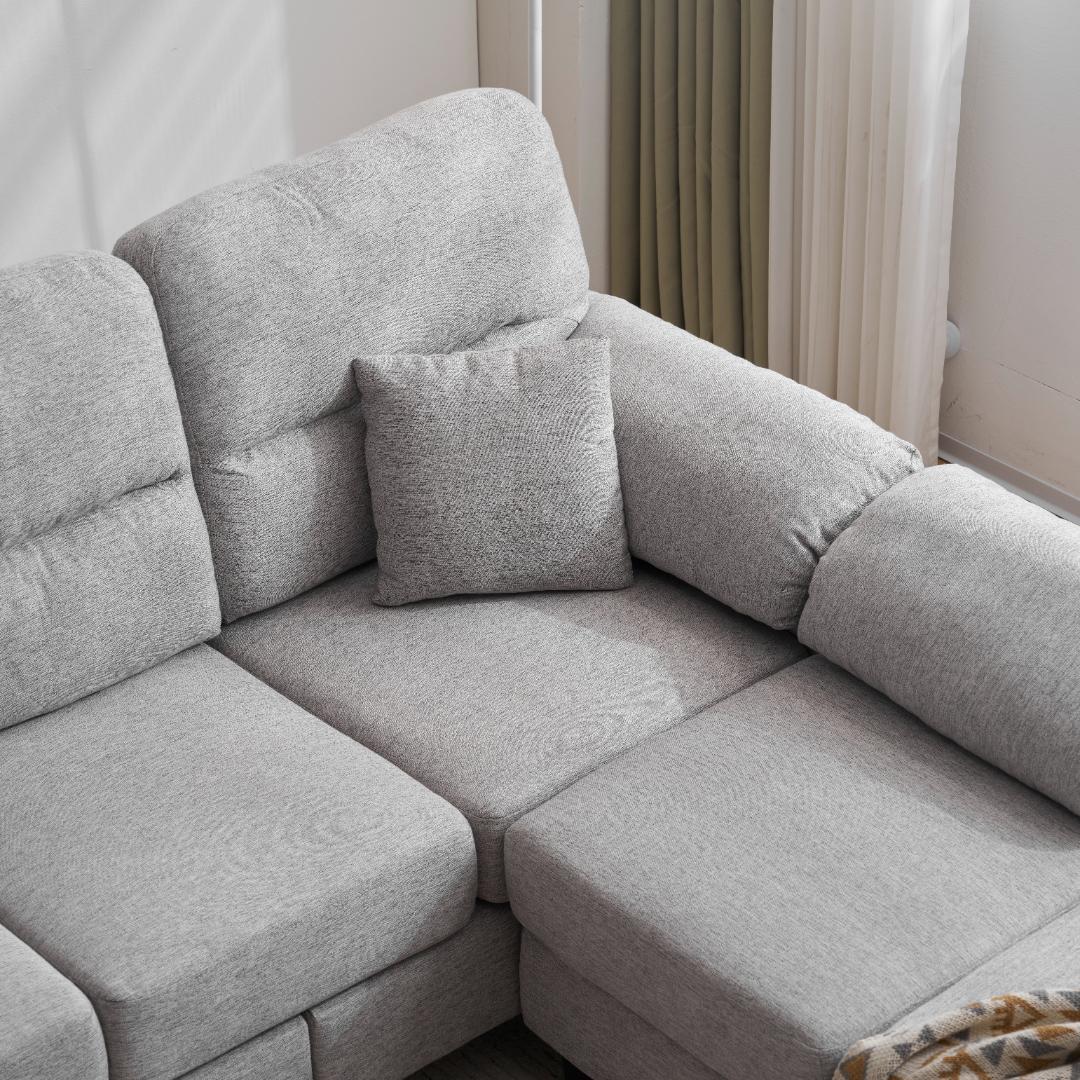 超人気! ソファーセット 2-5人掛け クッション付き 肘付きGray 超人気! ソファーセット 2-5人掛け クッション付き 肘付きGray