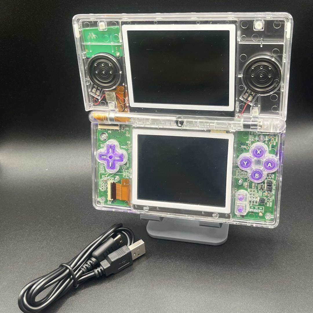 とがわ様専用 NintendoDSライトクリアパープルカスタム USB充電器付き