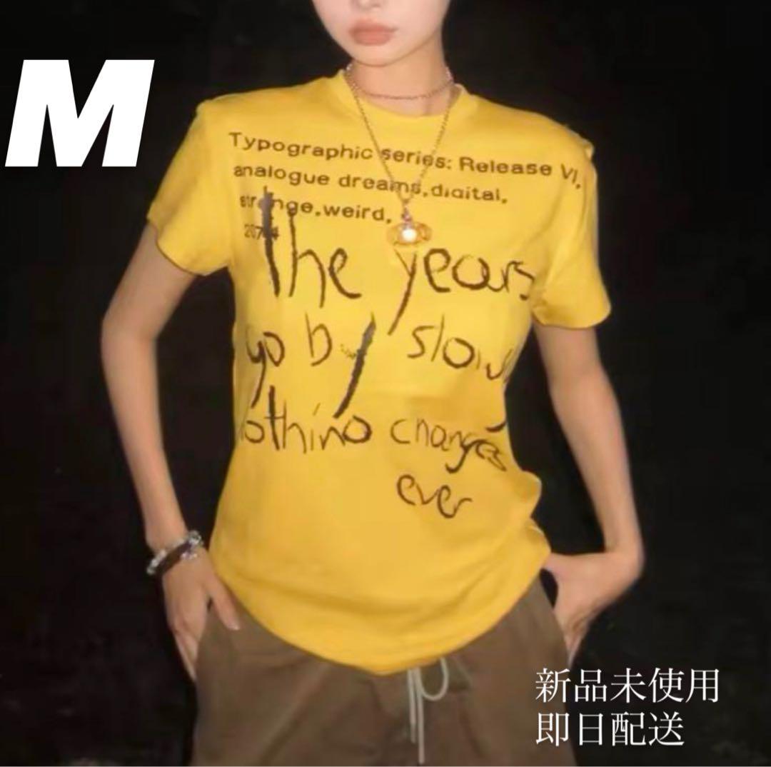 平成ギャルy2k グランジ ピチT Tシャツタイト 黄色 speedstar y2k 平成ギャル グランジ ピチT 半袖 トップス イエロー - メルカリ