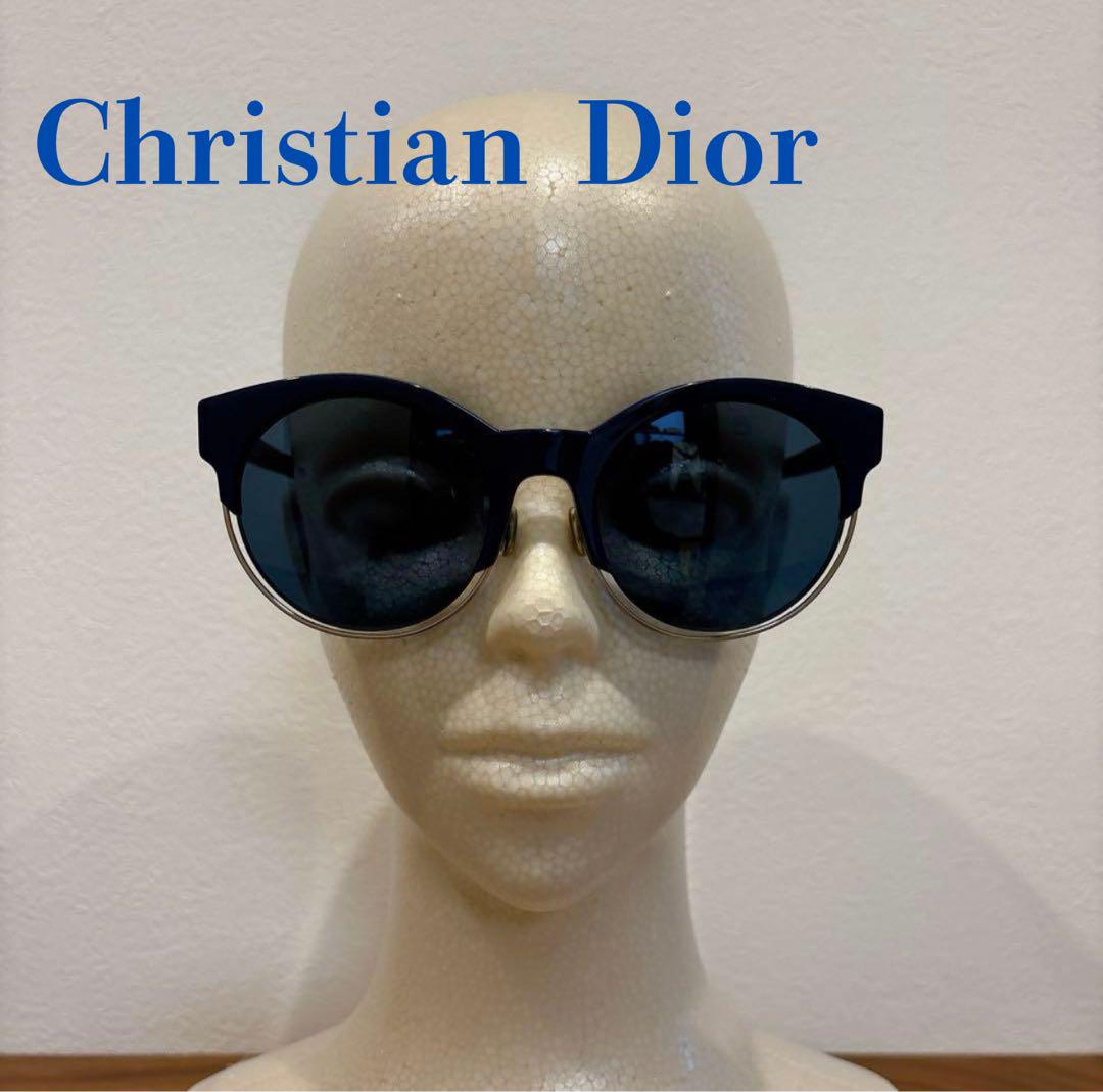 美品☆ ディオール　Dior SoStellaire4 サングラス　キャットアイ クリスチャンディオール キャットアイ サングラス ネイビー