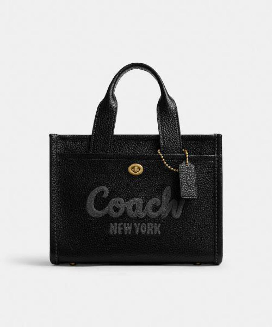 COACH コーチ　カーゴ トート26 レザー黒　めるるさん着用モデル