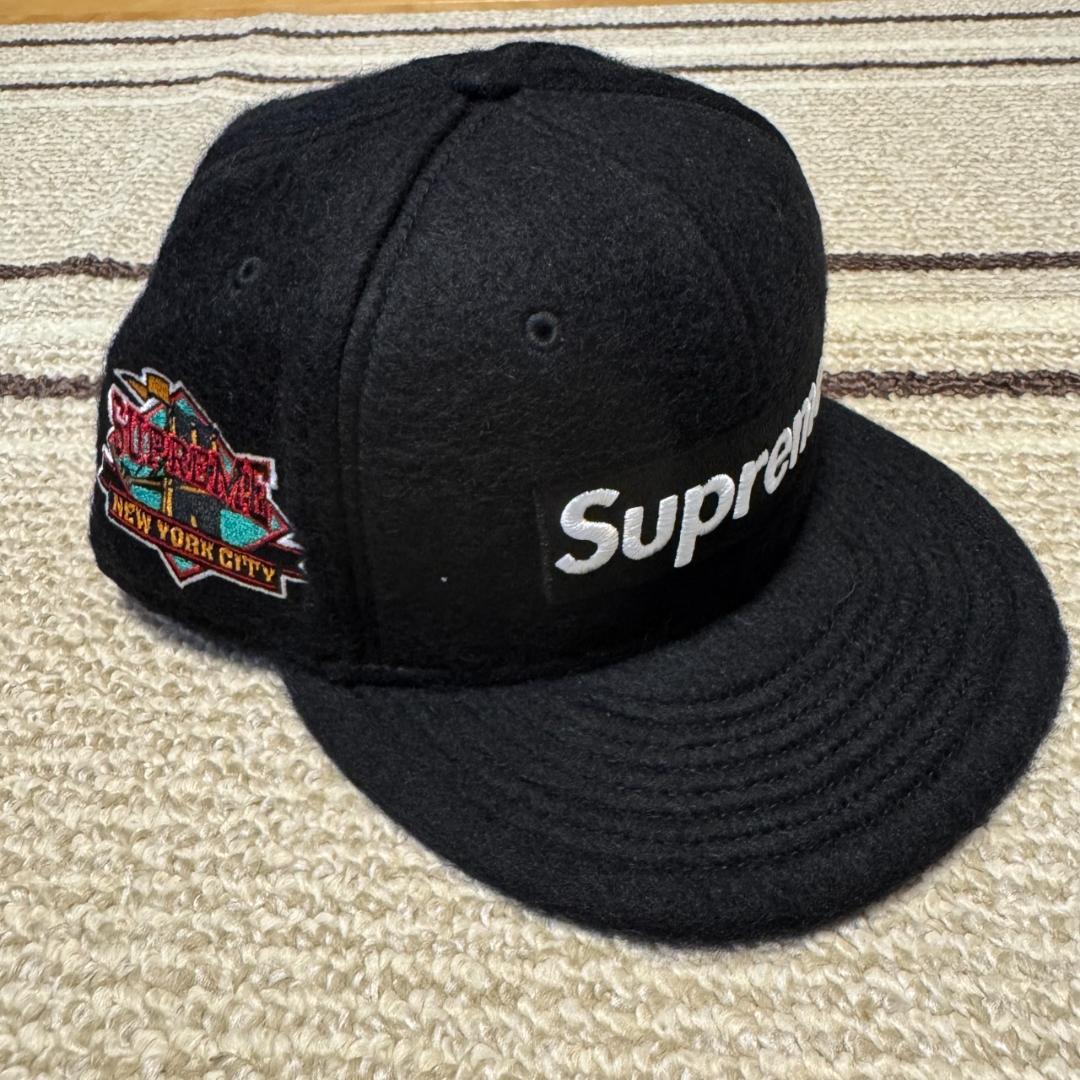 【新品】Supreme ブラック ウールキャップ 帽子 ブラック 黒