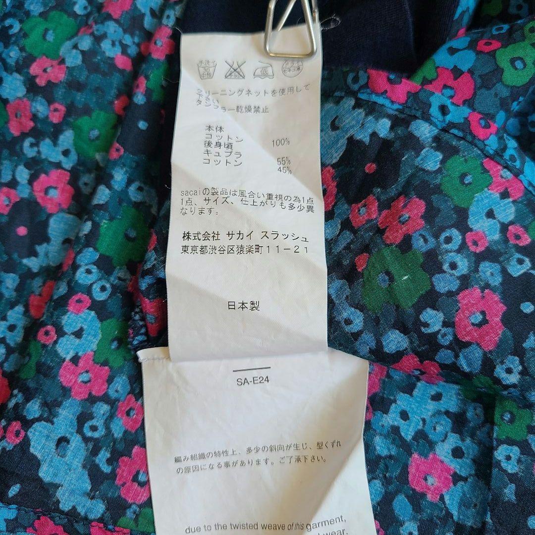 L相当 美品 トップス カットソー バックプリーツ 花柄 ポケット