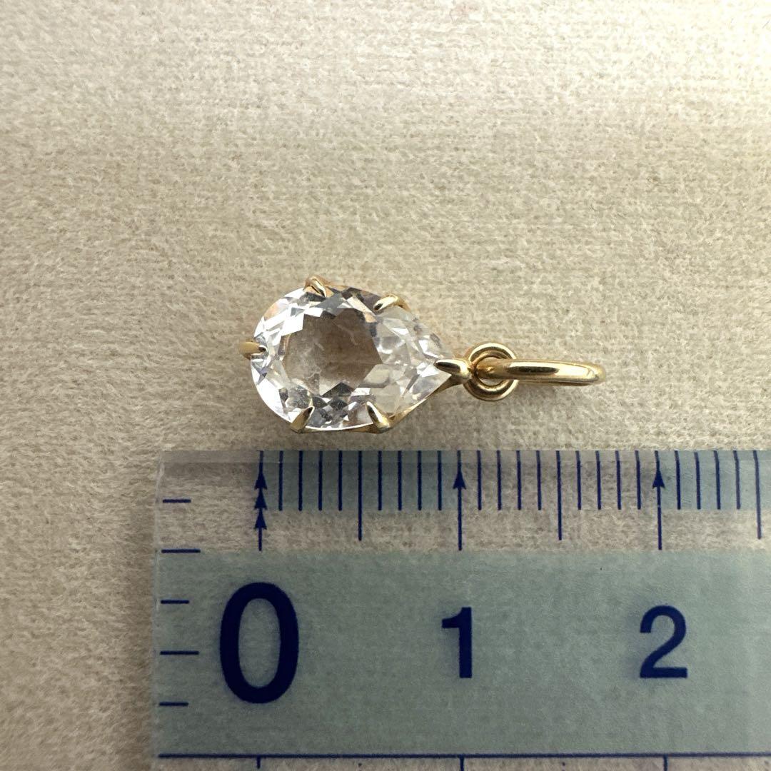agate　チャーム　ホワイトトパーズ　K10