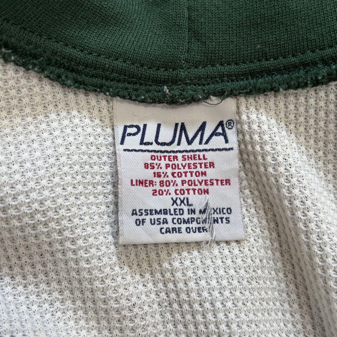 90s vintage PLUMA パーカー ダブルフェイス　裏サーマル　緑