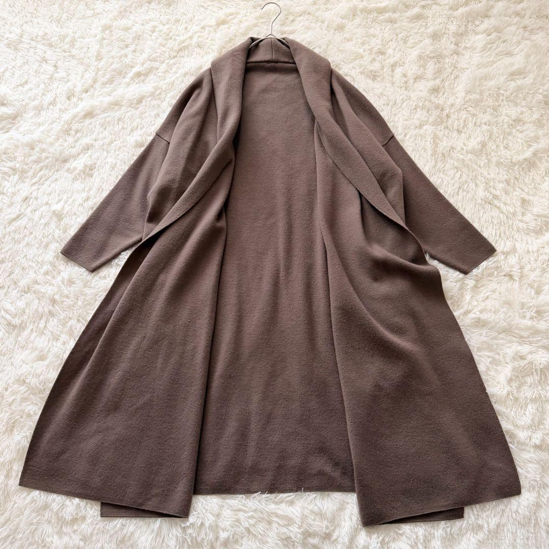 MUSE de Deuxieme Classe スムースニットガウンコート 茶