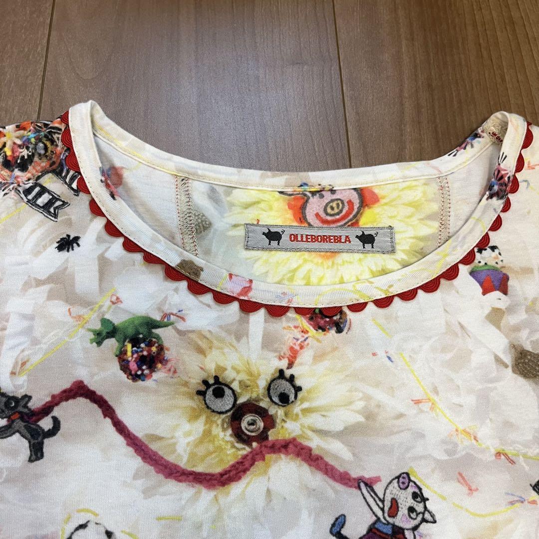 OLLEBOREBLA アルベロベロ　チュニック　刺繍風プリント柄