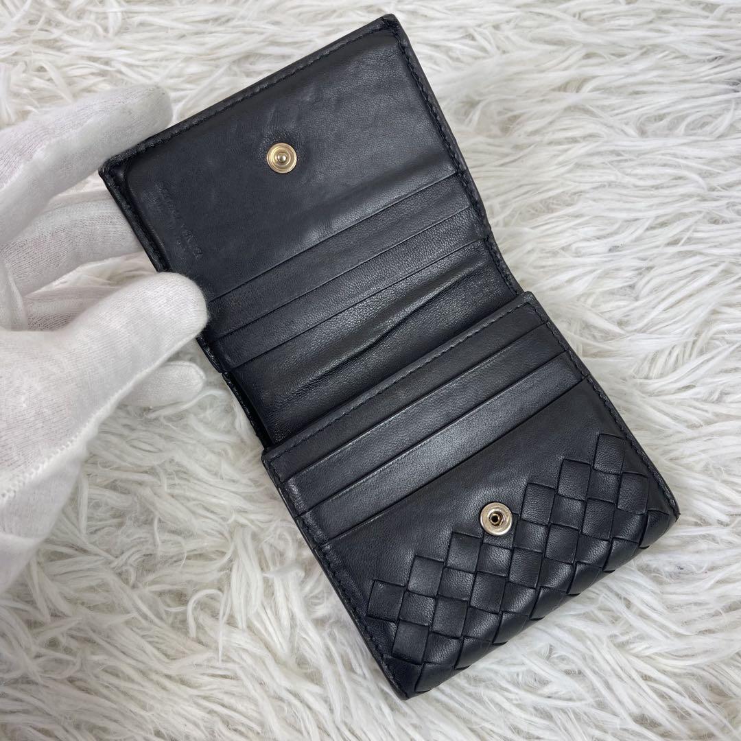 極美品/希少品✨BOTTEGA VENETA 折り財布 BOXコインケース 黒