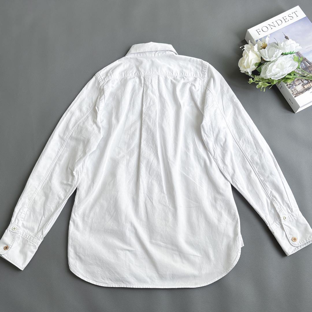 【45R】オックスフォードのバンダナ刺し子908タックシャツ ホワイトsize4 45R オックスフォードのバンダナ刺し子908タックシャツ（再び