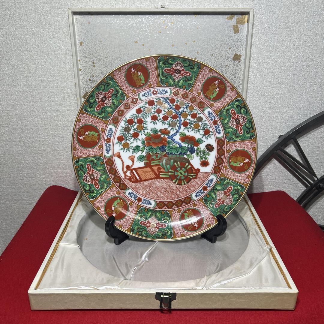 激安ブランド 有田焼 古伊万里 春画飾皿 赤絵 大皿 インテリア オブジェ 置物
