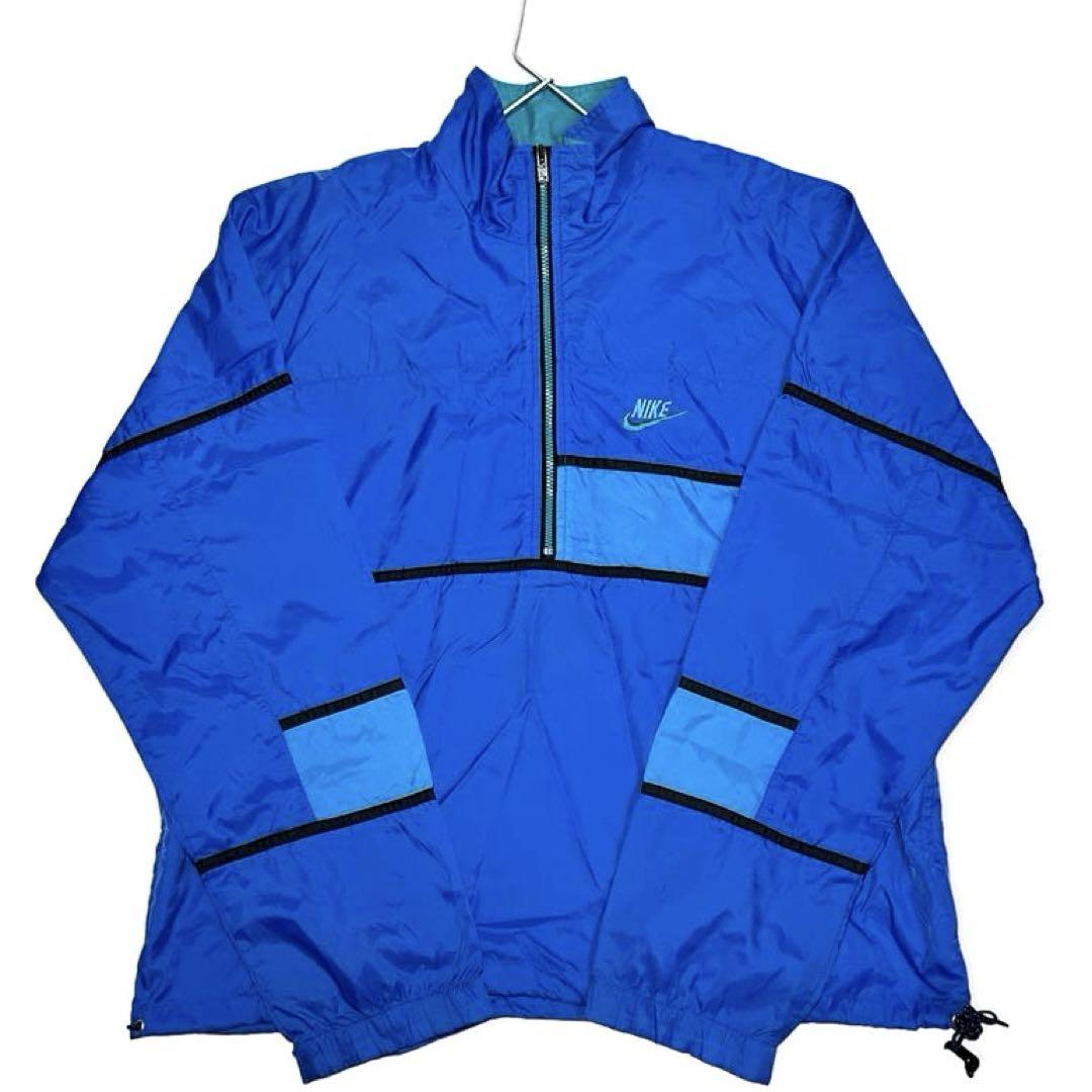 希少　NIKE 銀タグ　90s ハーフジップ　ナイロン　パーカー　Mサイズ 90s NIKEナイキ 銀タグ ハーフジップジャージパーカー L]｜Yahoo
