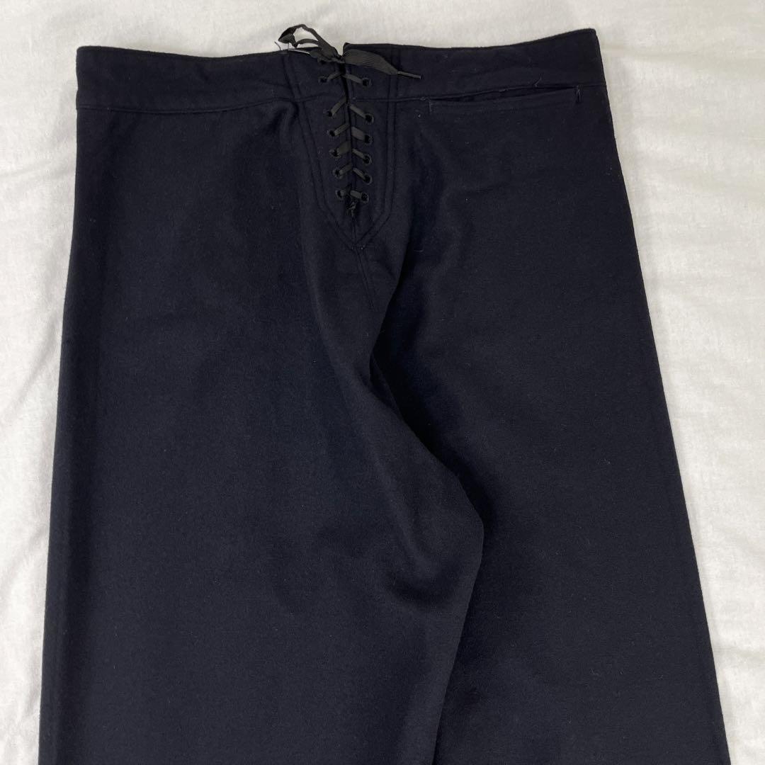 W32L30実寸 70s US NAVY ウールセーラーパンツ 濃紺 34R表記