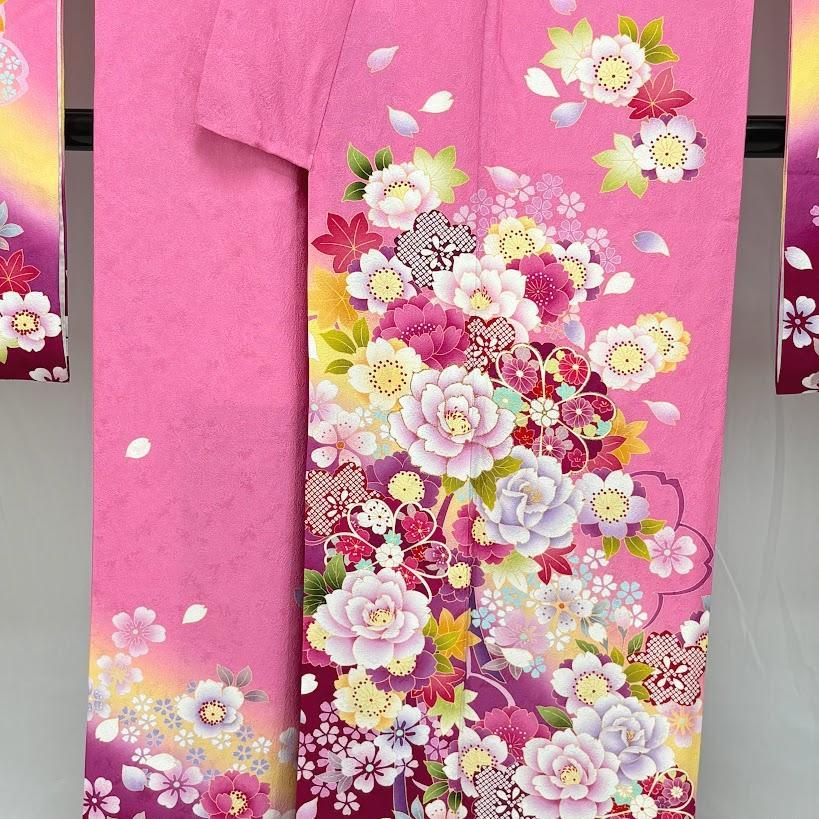 ゆりのはな 振袖セット 着物+帯+長襦袢+帯揚げ+帯締め+重ね衿