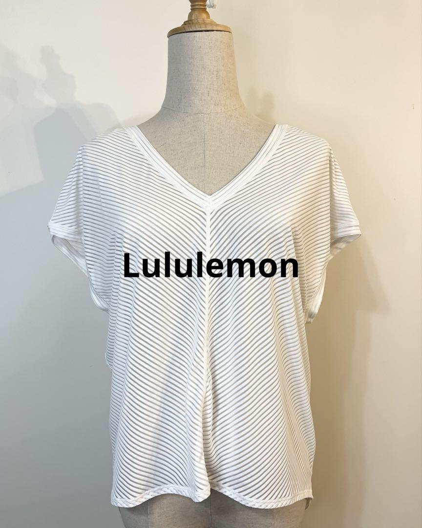 【Lululemon】美品！ウェアヨガ　ピラティスウェア　半袖　ホワイト