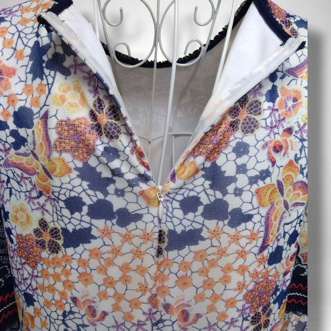 極美品】ヴィヴィアンタム マオカラー ワンピース 花柄 パワー